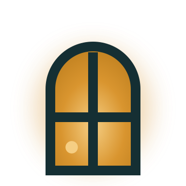 cph hygge logo – vindue med varmt lys